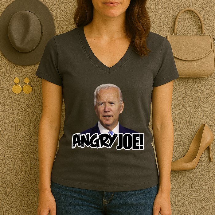 Angry Joe! Funny Biden Women's V-Neck T-Shirt