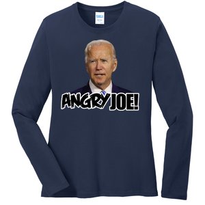 Angry Joe! Funny Biden Ladies Long Sleeve Shirt