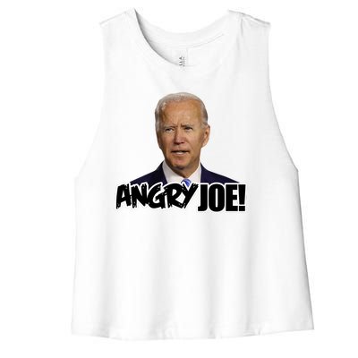 Angry Joe! Funny Biden Women's Racerback Cropped Tank