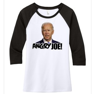 Angry Joe! Funny Biden Women's Tri-Blend 3/4-Sleeve Raglan Shirt