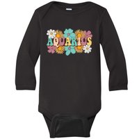 Astrology January February Birthday Zodiac sign Aquarius Baby Long Sleeve Bodysuit