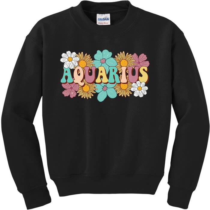 Astrology January February Birthday Zodiac sign Aquarius Kids Sweatshirt