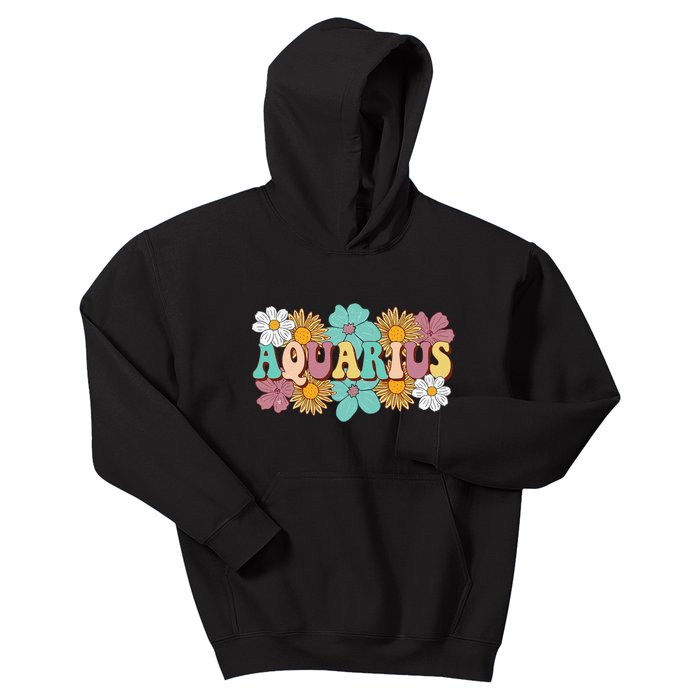 Astrology January February Birthday Zodiac sign Aquarius Kids Hoodie