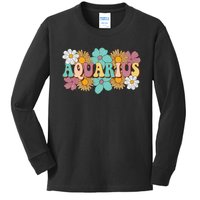 Astrology January February Birthday Zodiac sign Aquarius Kids Long Sleeve Shirt