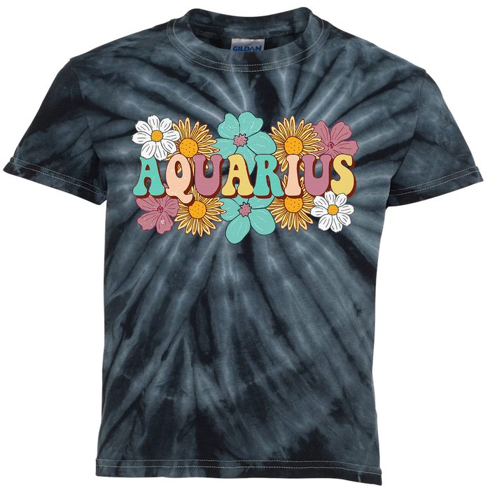 Astrology January February Birthday Zodiac sign Aquarius Kids Tie-Dye T-Shirt