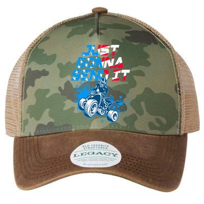 ATV Just Gonna Send It Funny Quad Bike USA Flag Legacy Tie Dye Trucker Hat