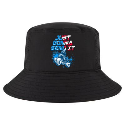 ATV Just Gonna Send It Funny Quad Bike USA Flag Cool Comfort Performance Bucket Hat