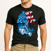 ATV Just Gonna Send It Funny Quad Bike USA Flag Cooling Performance Crew T-Shirt