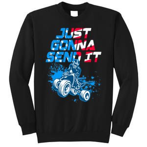 ATV Just Gonna Send It Funny Quad Bike USA Flag Sweatshirt