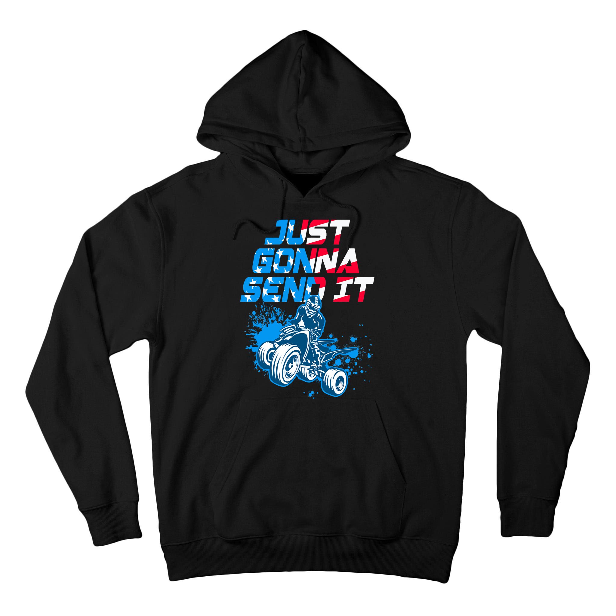 ATV Just Gonna Send It Funny Quad Bike USA Flag Tall Hoodie