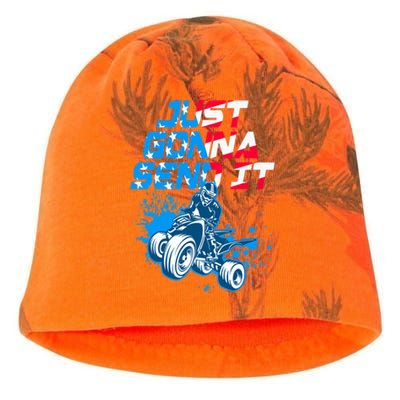 ATV Just Gonna Send It Funny Quad Bike USA Flag Kati - Camo Knit Beanie