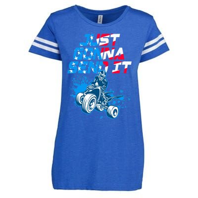 ATV Just Gonna Send It Funny Quad Bike USA Flag Enza Ladies Jersey Football T-Shirt