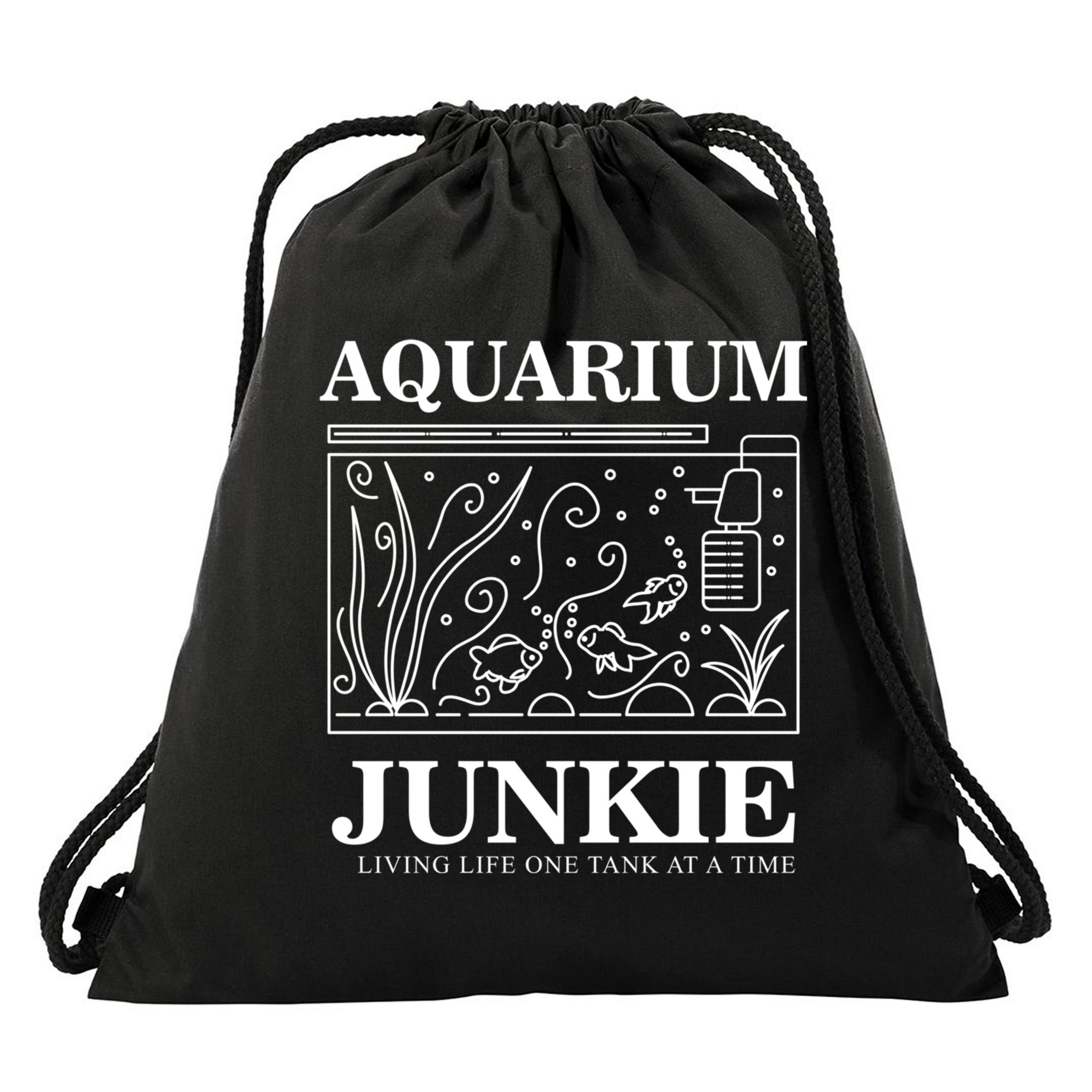 Aquarium Junkie Gift Aquarist Tank Fish Keeping Lover Meaningful Gift Drawstring Bag