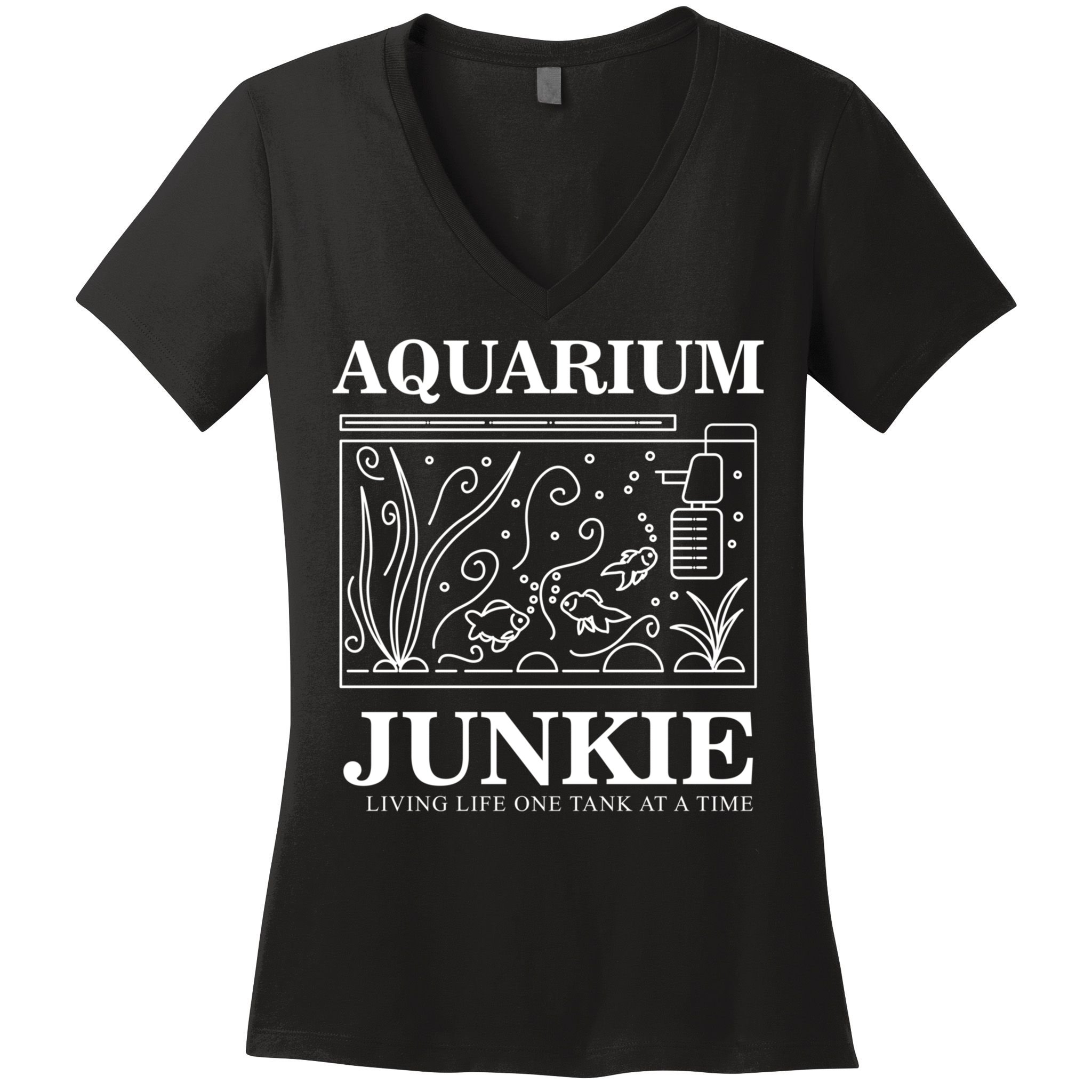 Aquarium Junkie Gift Aquarist Tank Fish Keeping Lover Meaningful Gift Women's V-Neck T-Shirt