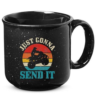 Atv Just Gonna Send It 4 Wheeler Quad Bike Vintage Funny 15oz Campfire Ceramic Mug