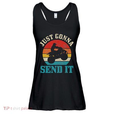 Atv Just Gonna Send It 4 Wheeler Quad Bike Vintage Funny Ladies Essential Flowy Tank