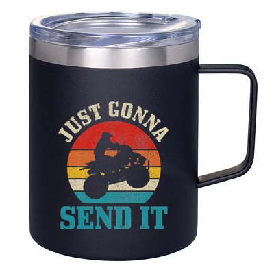 Atv Just Gonna Send It 4 Wheeler Quad Bike Vintage Funny 12oz Stainless Steel Coffee Mug