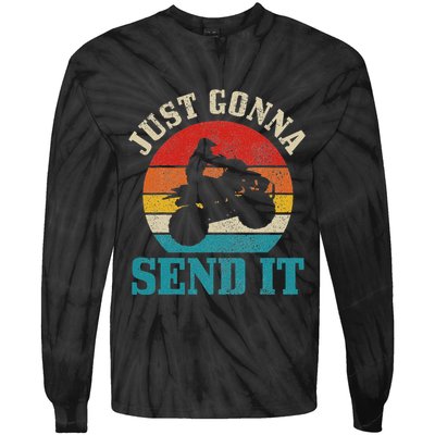 Atv Just Gonna Send It 4 Wheeler Quad Bike Vintage Funny Tie-Dye Long Sleeve Shirt