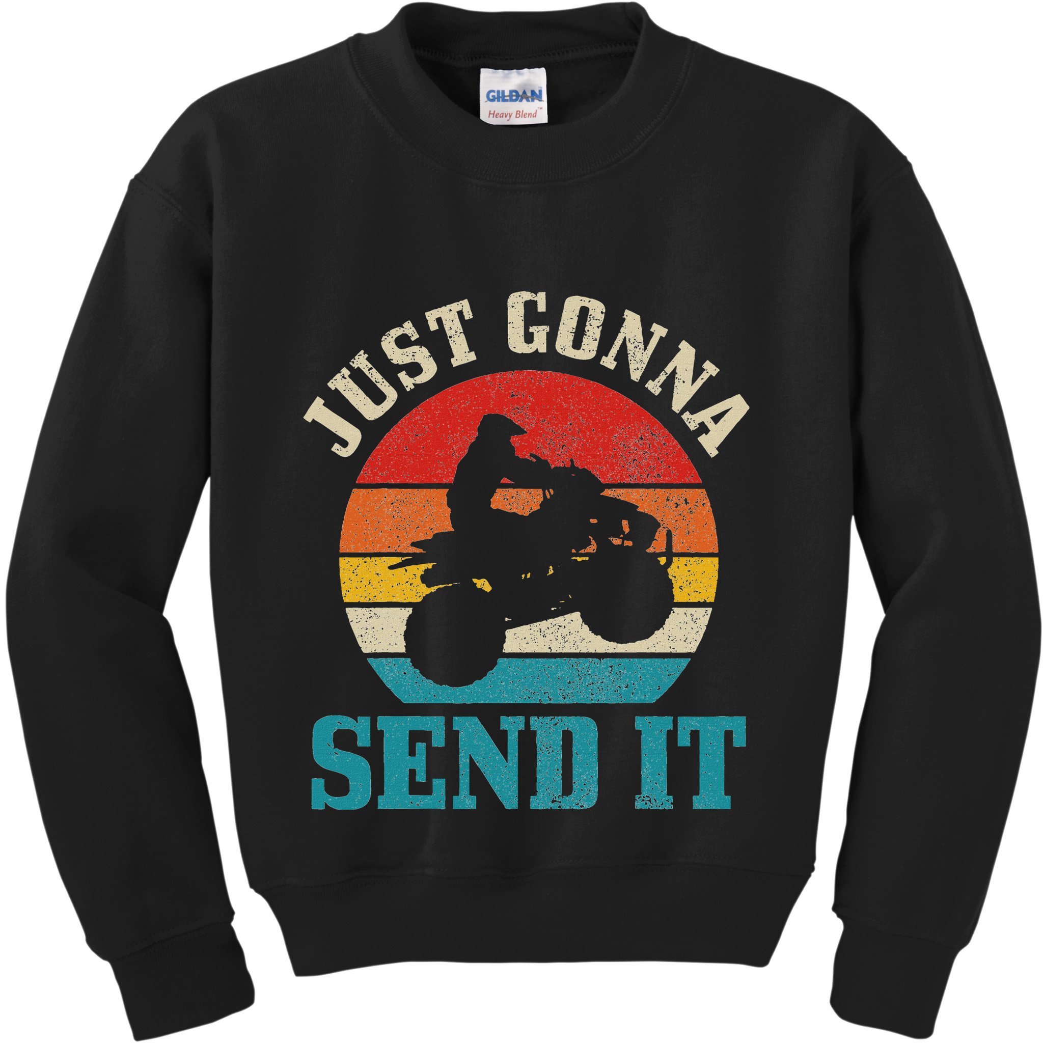 Atv Just Gonna Send It 4 Wheeler Quad Bike Vintage Funny Kids Sweatshirt