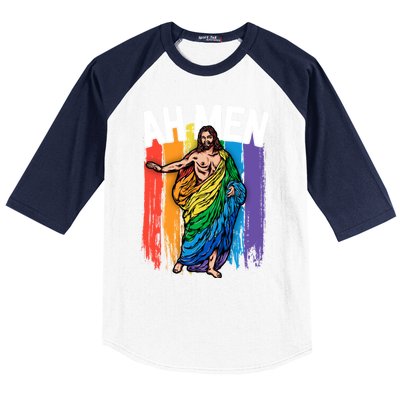 Ah Jesus Gift Funny Lgbtq Funny Gift Funny Gift Rainbow Gift Baseball Sleeve Shirt