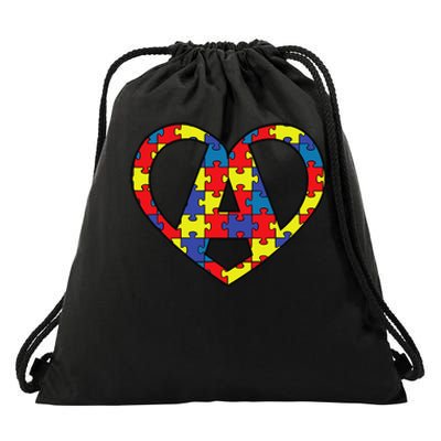 AUTISM JIGSAW HEART ASD Asperger's Autistic Drawstring Bag