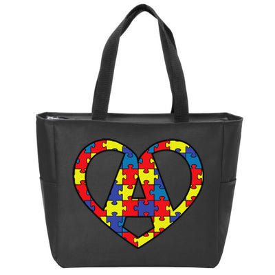 AUTISM JIGSAW HEART ASD Asperger's Autistic Zip Tote Bag