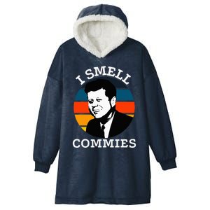 American Jfk I Smell Commies Political Humor Gift Hooded Wearable Blanket