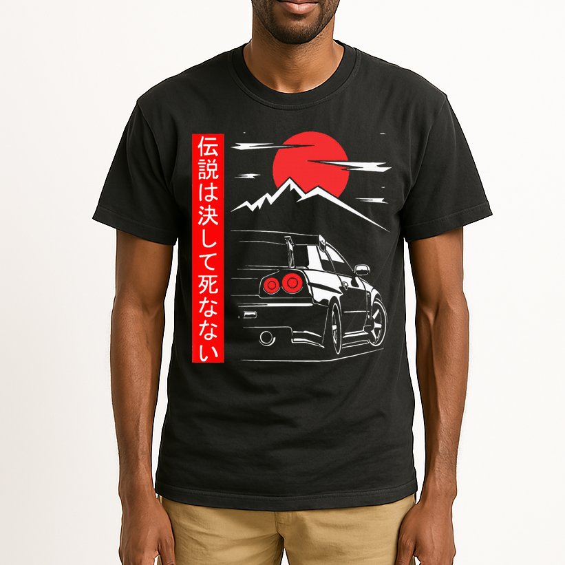Automotive Jdm Legend Tuning Car 34 Japan Tall T-Shirt