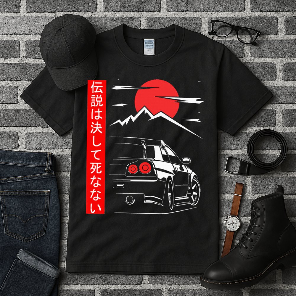 Automotive Jdm Legend Tuning Car 34 Japan Tall T-Shirt