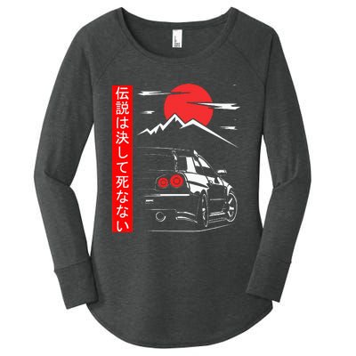 Automotive Jdm Legend Tuning Car 34 Japan Women's Perfect Tri Tunic Long Sleeve Shirt