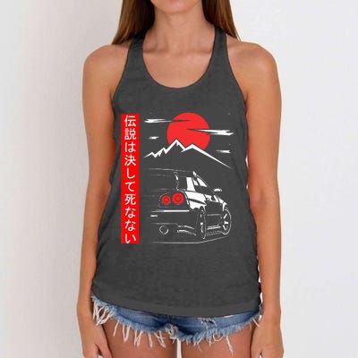 Automotive Jdm Legend Tuning Car 34 Japan Women's Knotted Racerback Tank