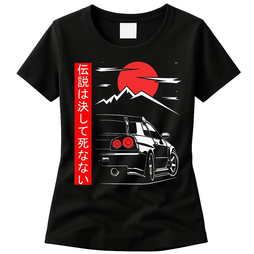 Automotive Jdm Legend Tuning Car 34 Japan Womens T-Shirt