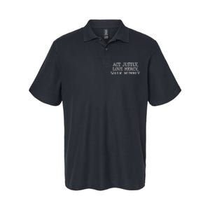 Act Justly Love Mercy Walk Humbly Softstyle Adult Sport Polo