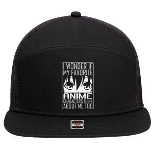 Anime Japanese Manga Kawaii I wonder if Anime Characters Me  7 Panel Mesh Trucker Snapback Hat