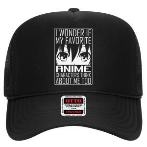 Anime Japanese Manga Kawaii I wonder if Anime Characters Me  High Crown Mesh Back Trucker Hat