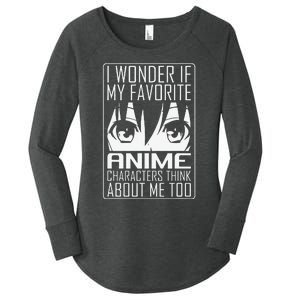 Anime Japanese Manga Kawaii I wonder if Anime Characters Me  Women's Perfect Tri Tunic Long Sleeve Shirt