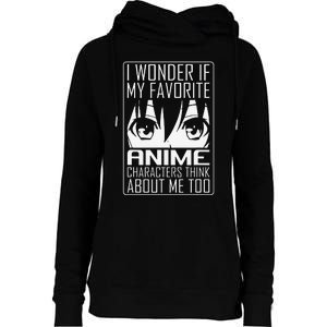 Anime Japanese Manga Kawaii I wonder if Anime Characters Me  Womens Funnel Neck Pullover Hood