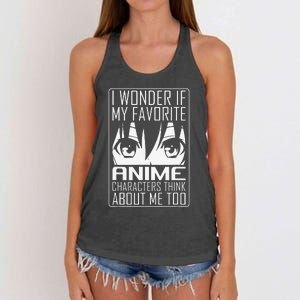 Anime Japanese Manga Kawaii I wonder if Anime Characters Me  Women's Knotted Racerback Tank