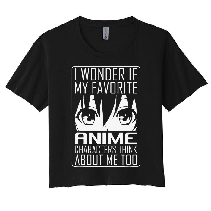 Anime Japanese Manga Kawaii I wonder if Anime Characters Me  Women's Crop Top Tee