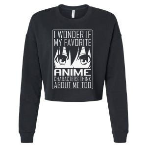 Anime Japanese Manga Kawaii I wonder if Anime Characters Me  Cropped Pullover Crew