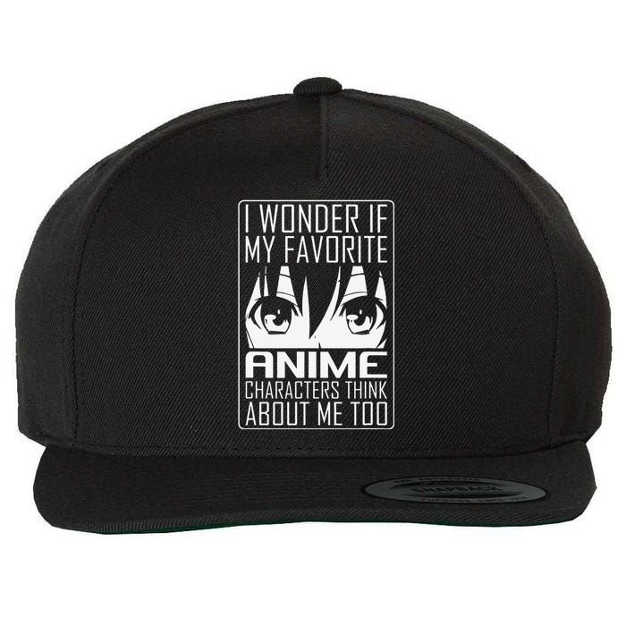 Anime Japanese Manga Kawaii I wonder if Anime Characters Me  Wool Snapback Cap