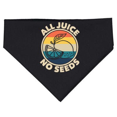 All Juice No Seeds Lemon Retro Funny Vasectomy USA-Made Doggie Bandana