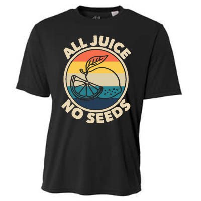 All Juice No Seeds Lemon Retro Funny Vasectomy Cooling Performance Crew T-Shirt