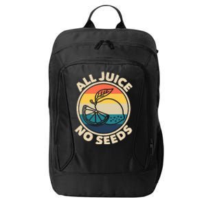 All Juice No Seeds Lemon Retro Funny Vasectomy City Backpack