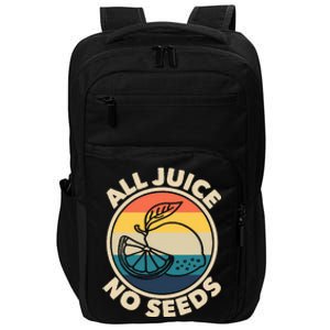 All Juice No Seeds Lemon Retro Funny Vasectomy Impact Tech Backpack