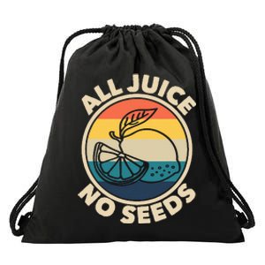 All Juice No Seeds Lemon Retro Funny Vasectomy Drawstring Bag