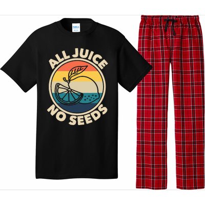 All Juice No Seeds Lemon Retro Funny Vasectomy Pajama Set