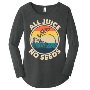 All Juice No Seeds Lemon Retro Funny Vasectomy Women's Perfect Tri Tunic Long Sleeve Shirt