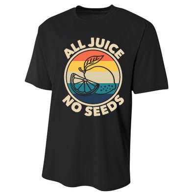 All Juice No Seeds Lemon Retro Funny Vasectomy Performance Sprint T-Shirt