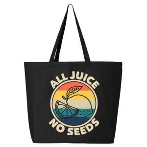 All Juice No Seeds Lemon Retro Funny Vasectomy 25L Jumbo Tote